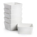 BTaT - Ramekins 8 oz Set of 6 Square Porcelain Ramekins Ramekins for Baking Creme Brulee Dish Souffle Cups Appetizer Cups Custard Dish Pudding cups Ramiken Set - Inflight Essentials