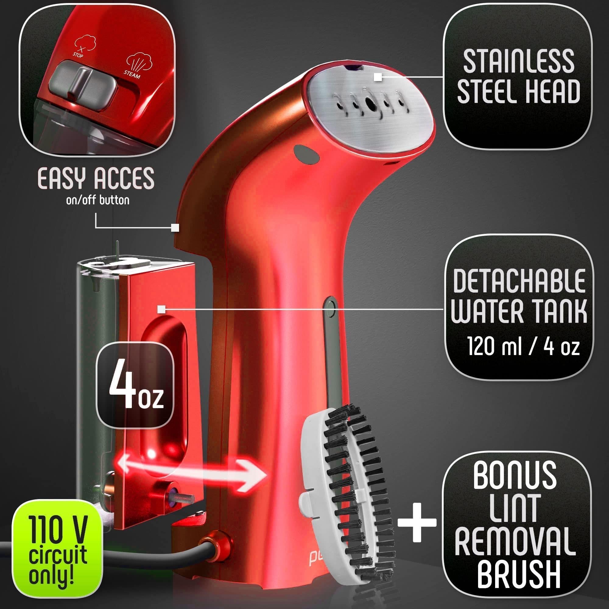 Clothing Steamer Travel Size Vacation Red Steam Iron Handheld Portable Garment - Inflight Essentials
