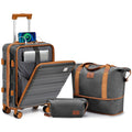 imiomo Carry on Luggage 22x14x9 Airline Approved ABS Lightweight Hard Shell Carry on Suitcase 20 Inch Travel Luggage with Spinner Wheels Rolling Suitcase with USB Port (Grey Carry on luggage) - Inflight Essentials