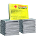 Rawyer (10 Pack) Emergency Thermal Survival Blankets Mylar Blankets for Outdoor Camping Hiking Survival in Harsh Weather Large Silver Thermal Sheets Heavy Duty Survival Gear (10 84x52) - Inflight Essentials