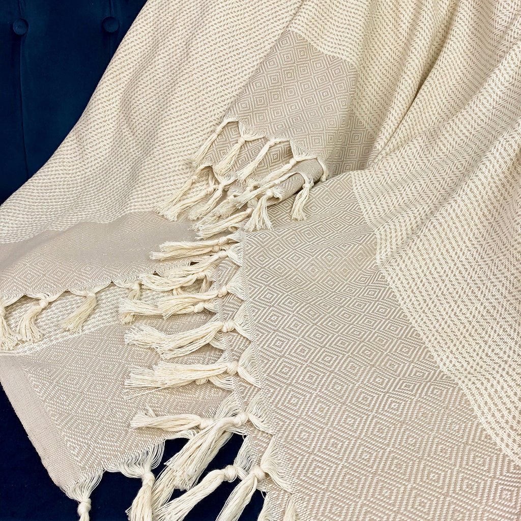 Diamond Stripe Turkish Throw - Inflight Essentials