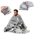 Emergency Mylar Thermal Blankets Silver Gold Foil Survival Blanket Space Blanket Survival Kit for Outdoors Camping Hiking Survival or First Aid (Silver 1pc) - Inflight Essentials