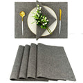 Spring Garden Home Farmhouse Faux Linen Placemats Set Decorative Washable Woven Place Mats for Dinning Table Set of 4 (13"x19" Dark Grey) - Inflight Essentials