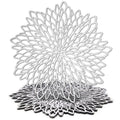 Juvale 10 Pack Silver Metallic Vinyl Placemats for Christmas Thanksgiving Leaf Design (14.4 in) - Inflight Essentials