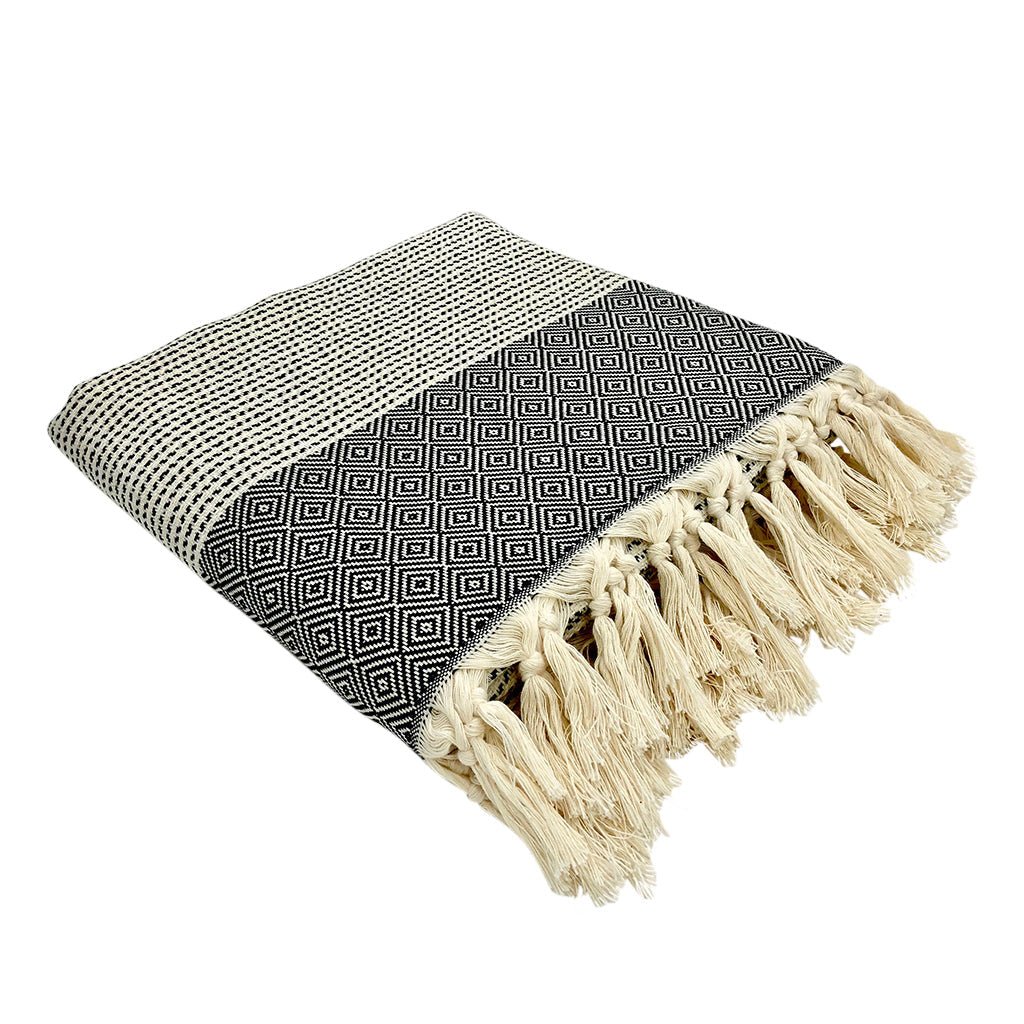 Diamond Stripe Turkish Throw - Inflight Essentials