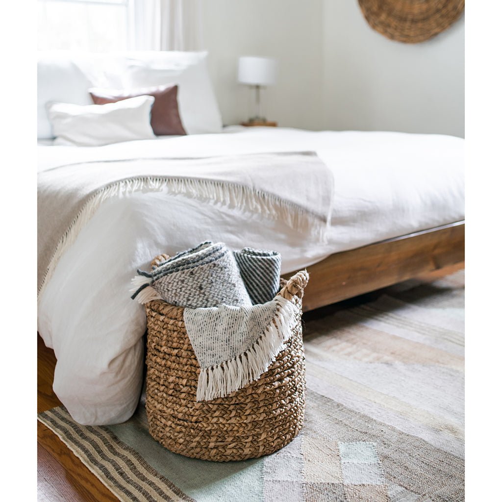 Chunky Gray Weave Alpaca Throw - Inflight Essentials