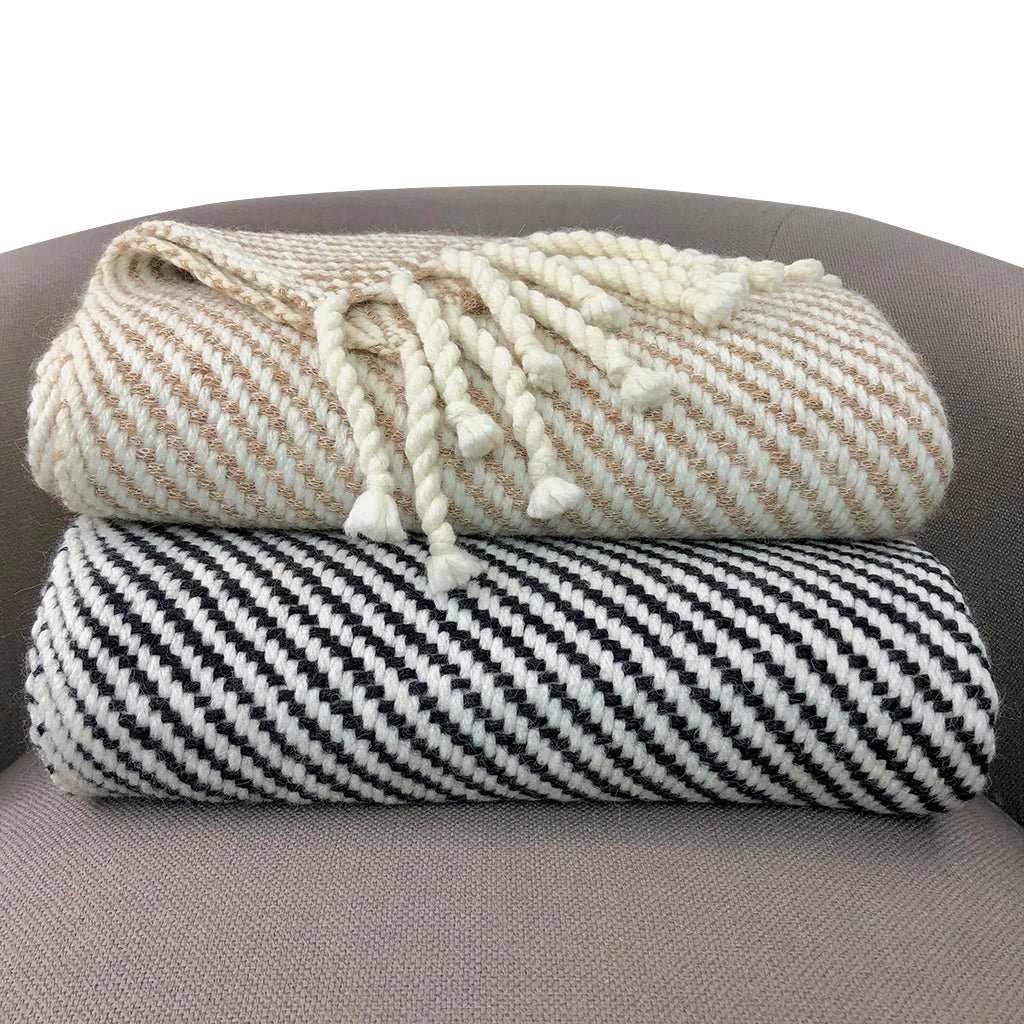 Chunky Camel Stripe Alpaca Throw - Inflight Essentials