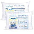 Mediflow Fiber Water Pillow - Adjustable Pillow for Neck Pain Relief Pillow for Side Back and Stomach Sleepers The Original Inventor of The Water Pillow Clinically Proven Bed Pillow (2 Pillows) - Inflight Essentials