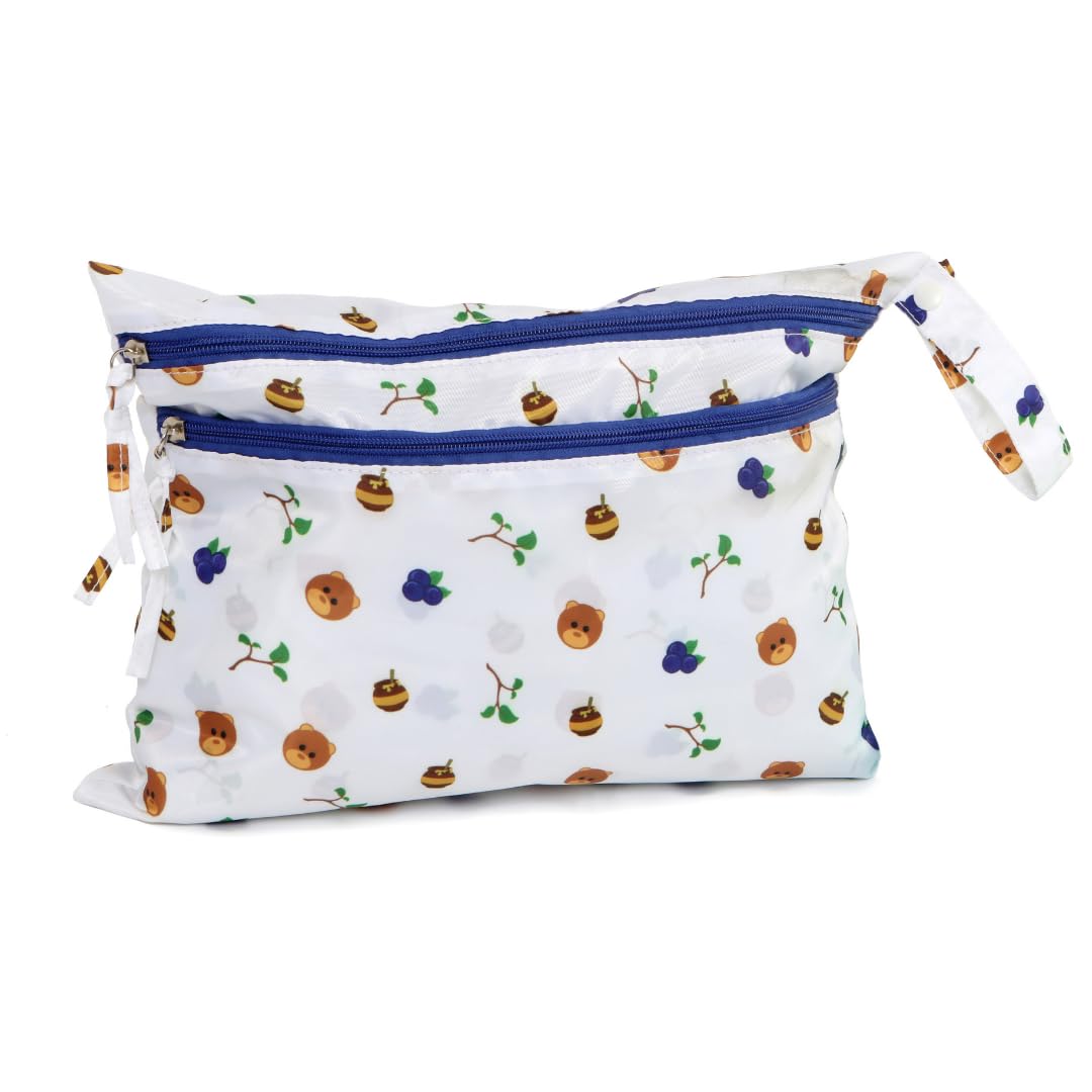 melii Waterproof Wet & Dry Bag with Handle for Wet Bathing Suits Diapers and Potty Training and Dishes (Bear) - Inflight Essentials