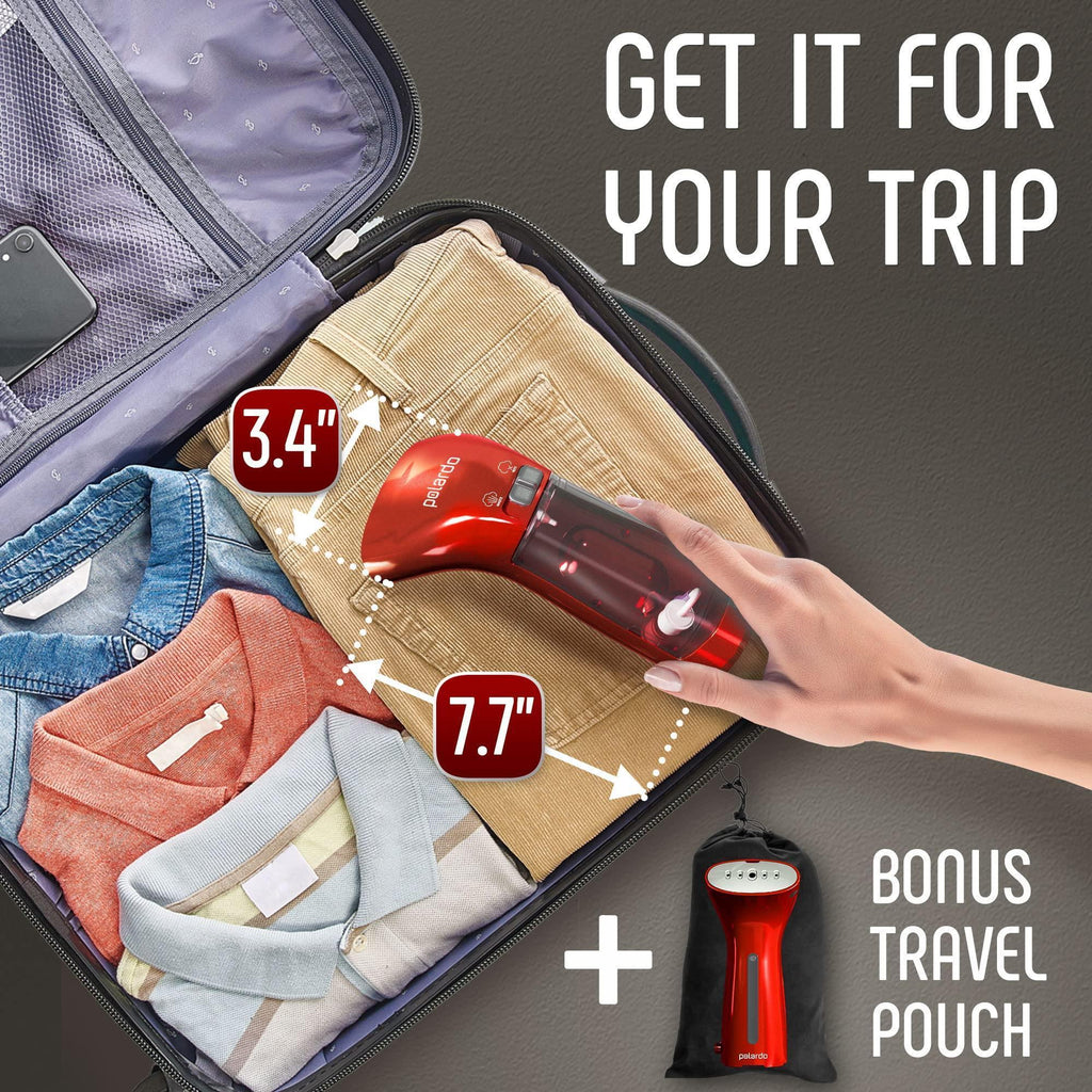 Clothing Steamer Travel Size Vacation Red Steam Iron Handheld Portable Garment - Inflight Essentials