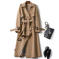 Double - Breasted Mid - Length Tie Trench Coat - Inflight Essentials