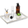 Luxspire Bathroom Vanity Tray 12inch Marble Ceramic Bathroom Trays for Counter Gold and White Tray for Dresser Kitchen Counter Tray Perfume Tray Bathroom Accessories Large Marble White - Inflight Essentials