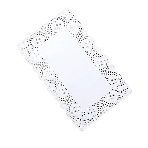 CC wonderland zone Paper Doilies 15.7x11.8 inchWhite Paper Doilies Lace Paper Doilies Rectangle Decorative Paper100 PCS - Inflight Essentials