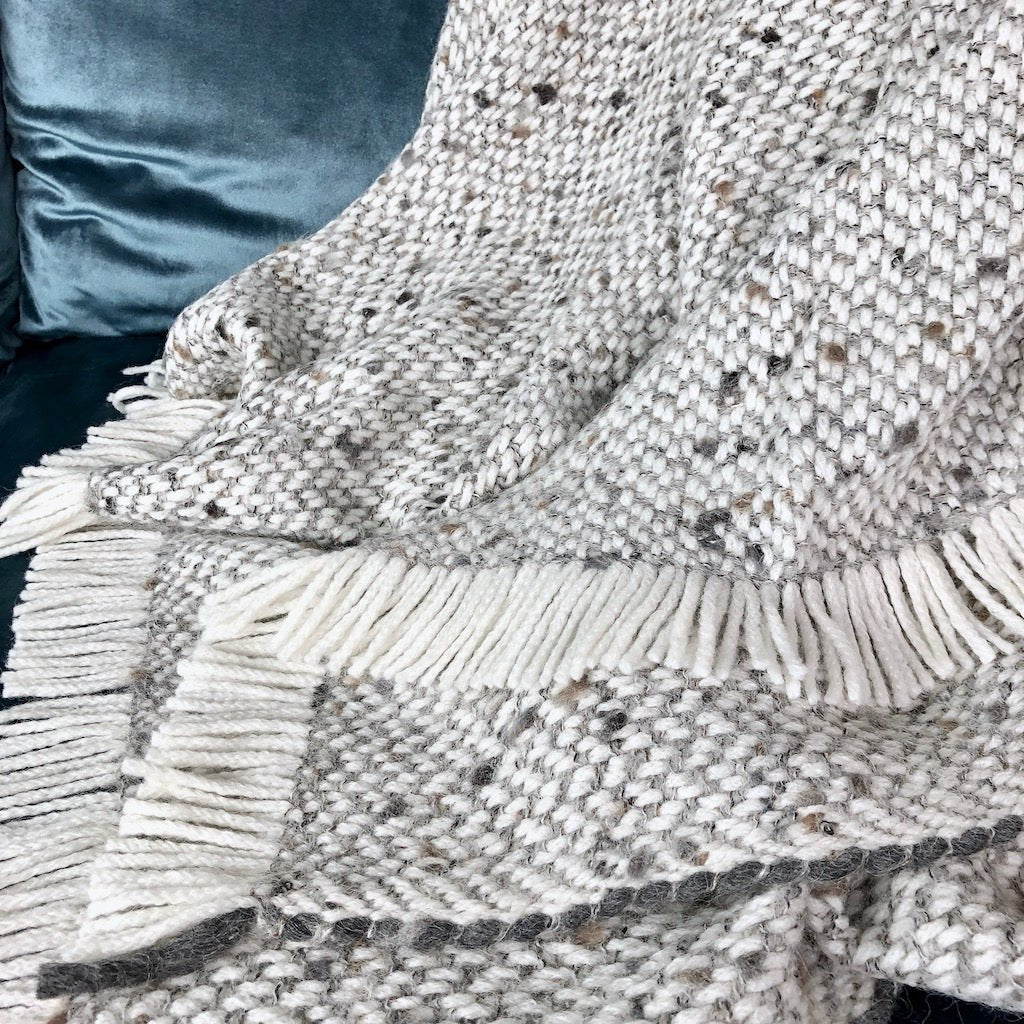 Chunky Gray Weave Alpaca Throw - Inflight Essentials