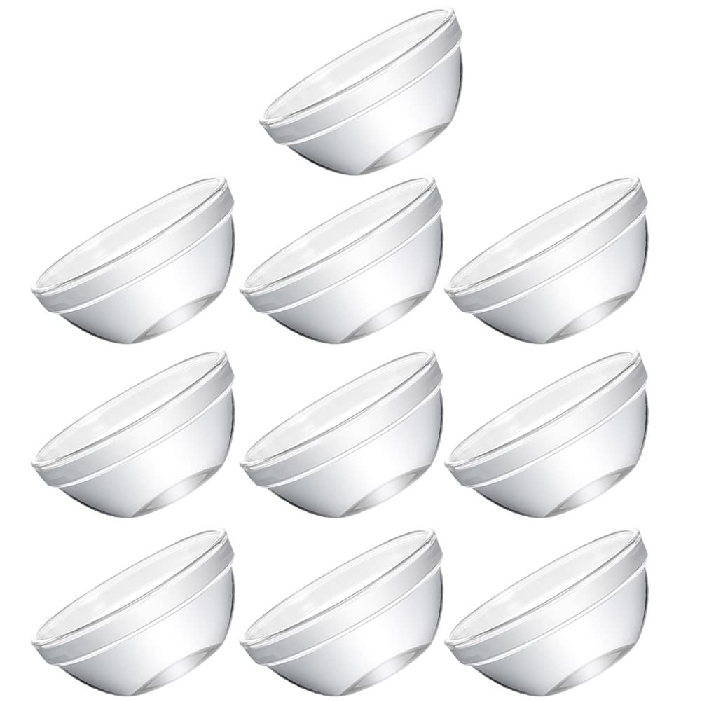 Set of 10 Mini Prep Bowls 2.36 Inch Small Glass Bowls Stackable Clear Pyrex Prep Mixing Bowls for Prep Dessert Dips Nut and Candy Dishes Dishwasher Safe - Inflight Essentials