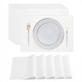 Disposable White Paper Placemats for Dining Table - 100 - Pack 18" x 12" Cloth - Like Rectangle Paper Placemats for Baby Kids Party Or Weddings. - Inflight Essentials