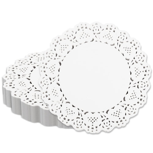 150 Pieces Paper Doilies 5.5 inch White Lace Paper Doilies for Food Disposable Round Paper Doilies for Buffet Cake Fried Food Party Wedding Valentine Tableware Decoration - Inflight Essentials