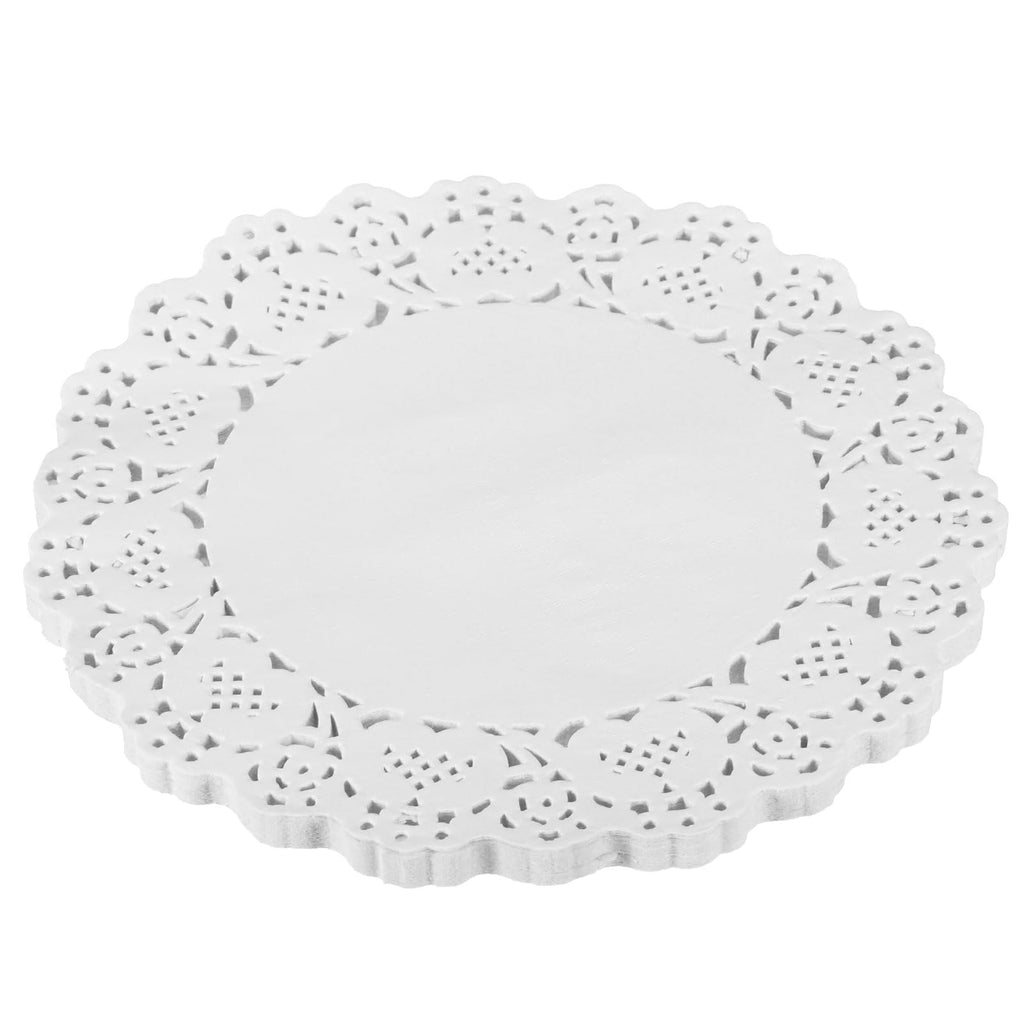 uxcell 500 Pcs White Lace Paper Doilies 8.5 Inch Round Paper Doilies Tableware Disposable Paper Decorative Paper Placemats for Wedding Birthday Cakes Desserts Tableware Food - Inflight Essentials