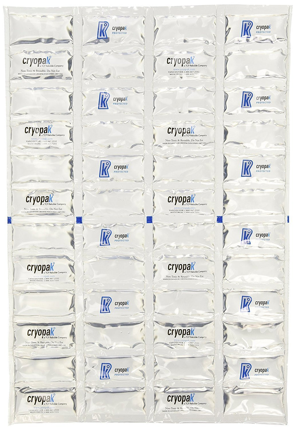 Cryopak 4 Large Multi Purpose Reusable 12x17 Non Toxic Ice Blanket Freeze Pack for Coolers Boating Fishing Camping Keep Food Fresh - Inflight Essentials
