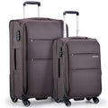 Hanke 20/28 Inch 2 Piece Luggage Sets with Spinner Wheels Expandable Luggage Large Suitcases with Wheels Lightweight Travel Luggage Rolling Suitcase with Lock Softside Checked Luggage.(Coffee) - Inflight Essentials
