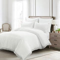 King size White 5 - Piece Lightweight Polyester Comforter Set with Lace - Inflight Essentials