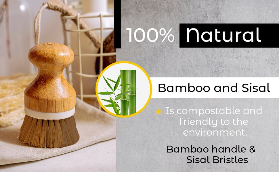 Bamboo Sisal Fiber Dish Brush - Inflight Essentials