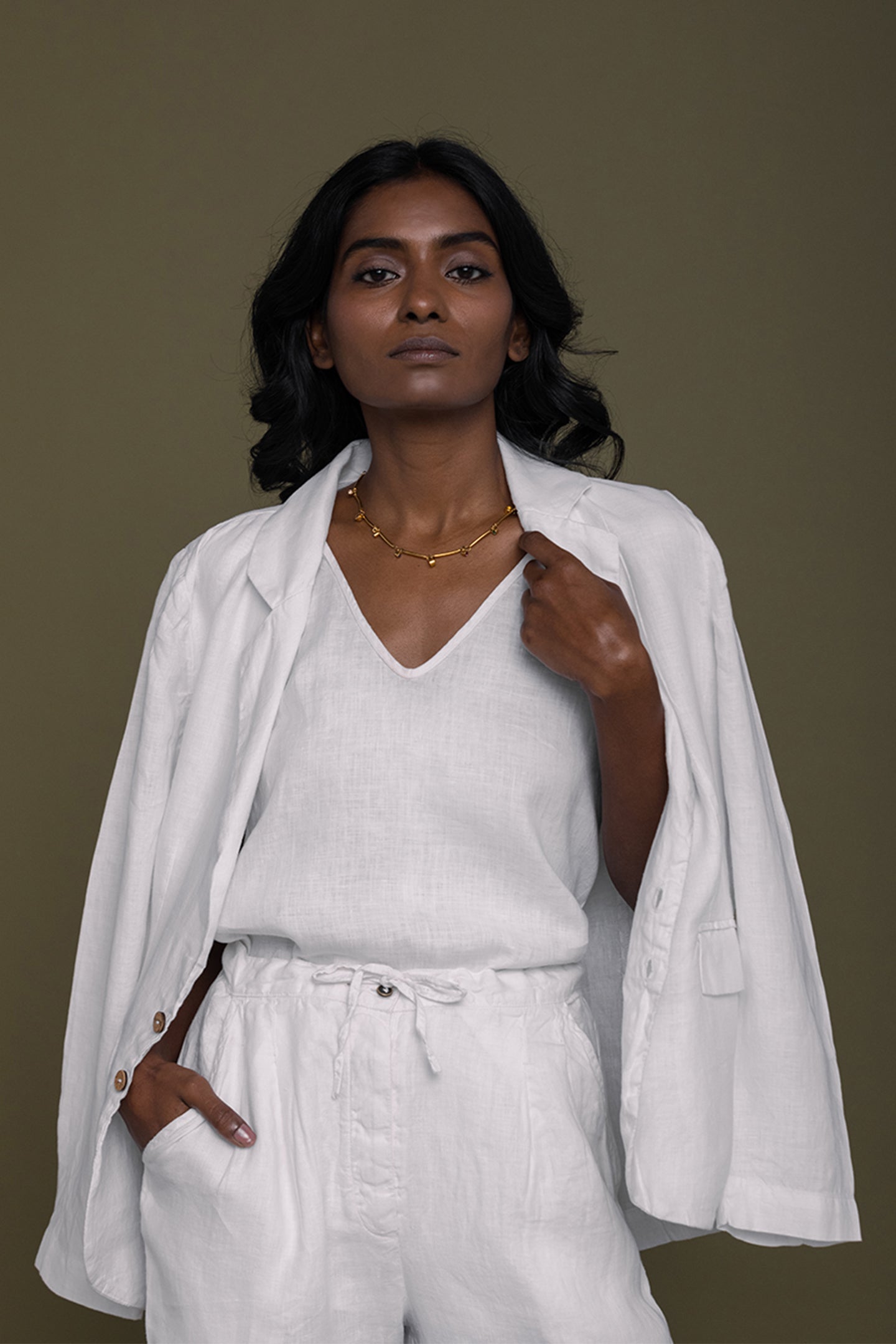 Hemp Three Piece Set in White - Inflight Essentials