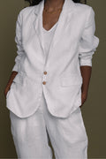 Hemp Three Piece Set in White - Inflight Essentials