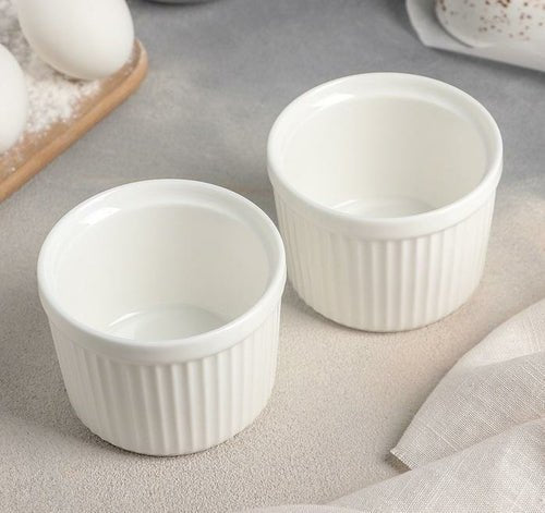 A Set Of 3 Bamboo Double Trays With 6 Fine Porcealin Ramekins To Match - Inflight Essentials