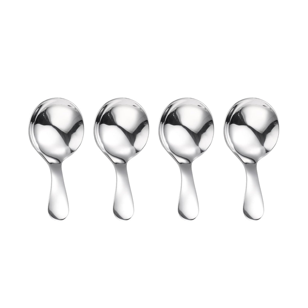 ICSTM Small Scoops for Canisters4 Pcs Coffee ScoopsShort Handle Spoons for Salt Sugar Condiments Coffee Tea Dessert (Silver) - Inflight Essentials
