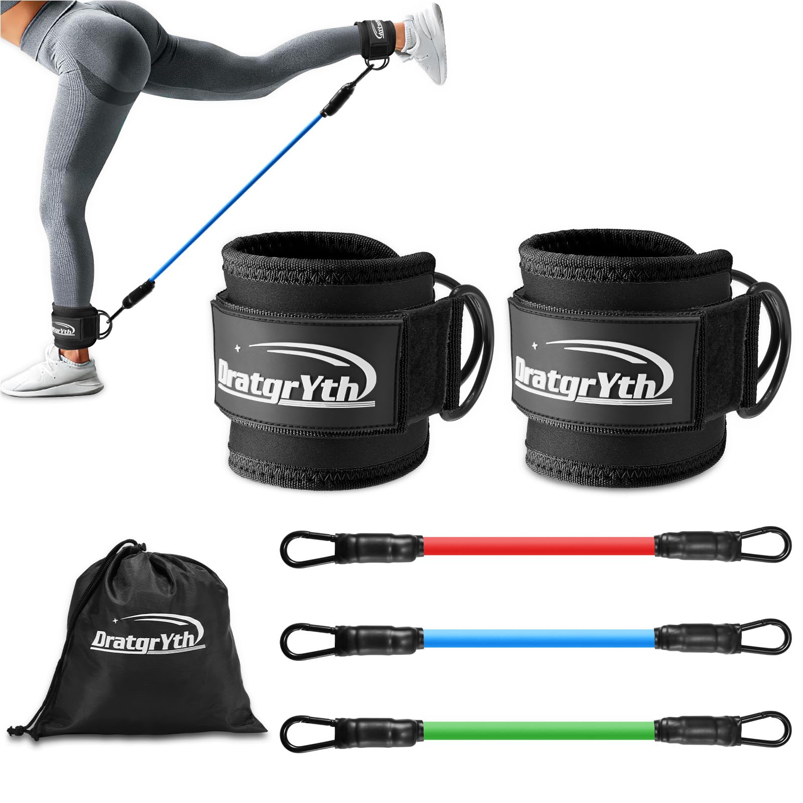 Ankle Resistance Bands Ankle Bands for Working Out with Cuffs Workout Equipment for Women Legs and Glutes Exercise Resistance Bands for Legs Butt Lift Ankle Strap with Exercise Bands - Inflight Essentials