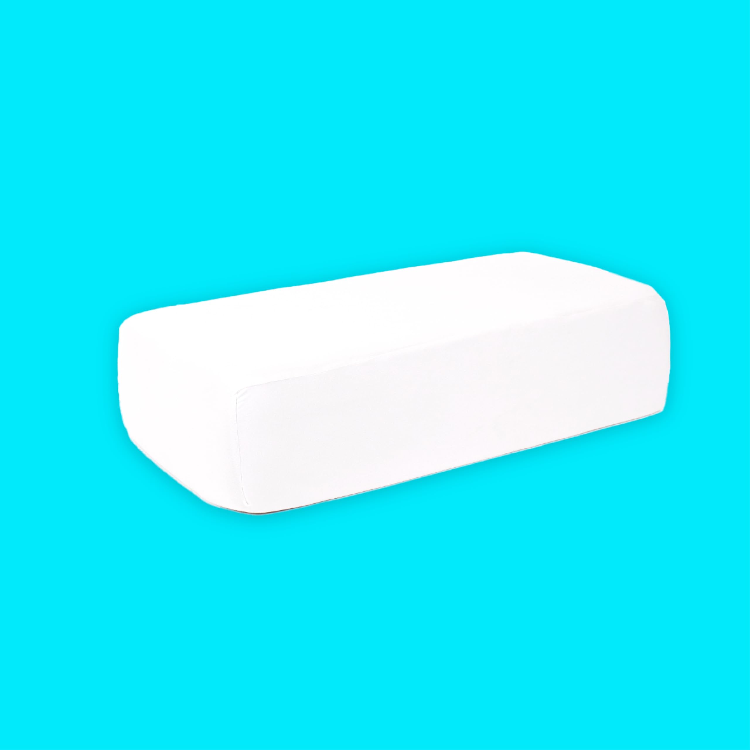Pillow Cube Deluxe Microfiber Pillow Case - Side Sleeper Pillowcase Extra Soft Pillow Cover 28"x14"x5" Fitted Pillow Sheet Square Pillow - White - Inflight Essentials