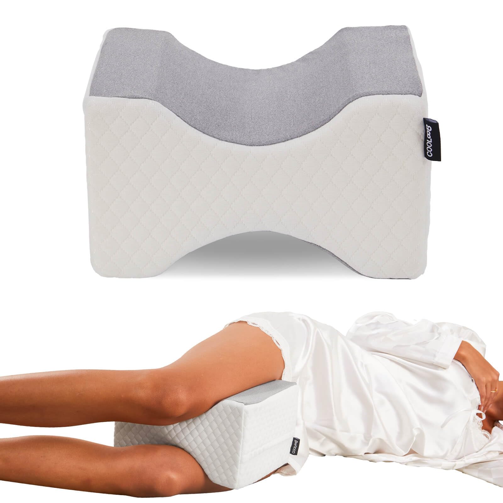 cooloo8 Knee Pillow for Side Sleepers Leg & Knee Support Pillow Hip Pillow for Side Sleepers Smooth Spine Pillow Memory Foam Alignment Pillow - Relieve Hip Pain & Sciatica(Grey) - Inflight Essentials