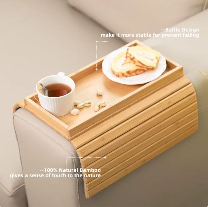 Foldable Tray For Snacks, Fruits And Beverages, Sofa Storage Tray - Inflight Essentials