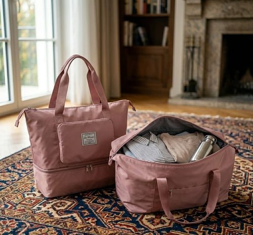 Large Waterproof Foldable Travel Bag,Unisex,Korean,Pink Color - Inflight Essentials