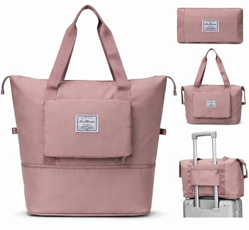 Large Waterproof Foldable Travel Bag,Unisex,Korean,Pink Color - Inflight Essentials