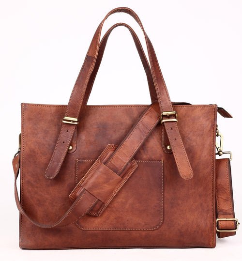 Combo Of 2 Leather Woman Laptop Handbag And Fanny Pack Bag - Inflight Essentials