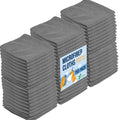GREEN LIFESTYLE Microfiber Cleaning Cloth 150 Pack Borderless Microfiber Towels Cleaning Rags for Cleaning Car Microfiber Towel Drying Towels for Сars Car Wash Towels (11.5" x 11.5" Grey) - Inflight Essentials