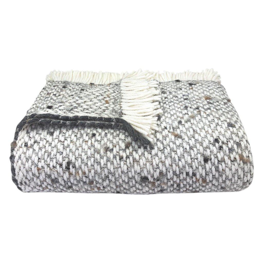 Chunky Gray Weave Alpaca Throw - Inflight Essentials