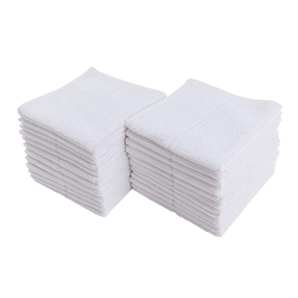 Glynniss Dishcloths Kitchen Highly Absorbent Dish Rags 100% Cotton Dish Cloths for Washing Dishes Cleaning (11 x 11 Inches 24 pcs White) - Inflight Essentials