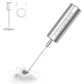 CASABREWS Milk Frother Wand Handheld Stainless Steel Coffee Frother Powerful Drink Mixer with Stand Rechargeable Electric Whisk with 3 Speeds for Lattes Cappuccinos Matcha and Hot Chocolate - Inflight Essentials