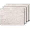 LEXMORE PVC Woven Placemats 4 PCS Wipeable Indoor/Outdoor Table Mats Washable Vinyl Place Mats for Dining Table Set of 4 - Beige - Inflight Essentials