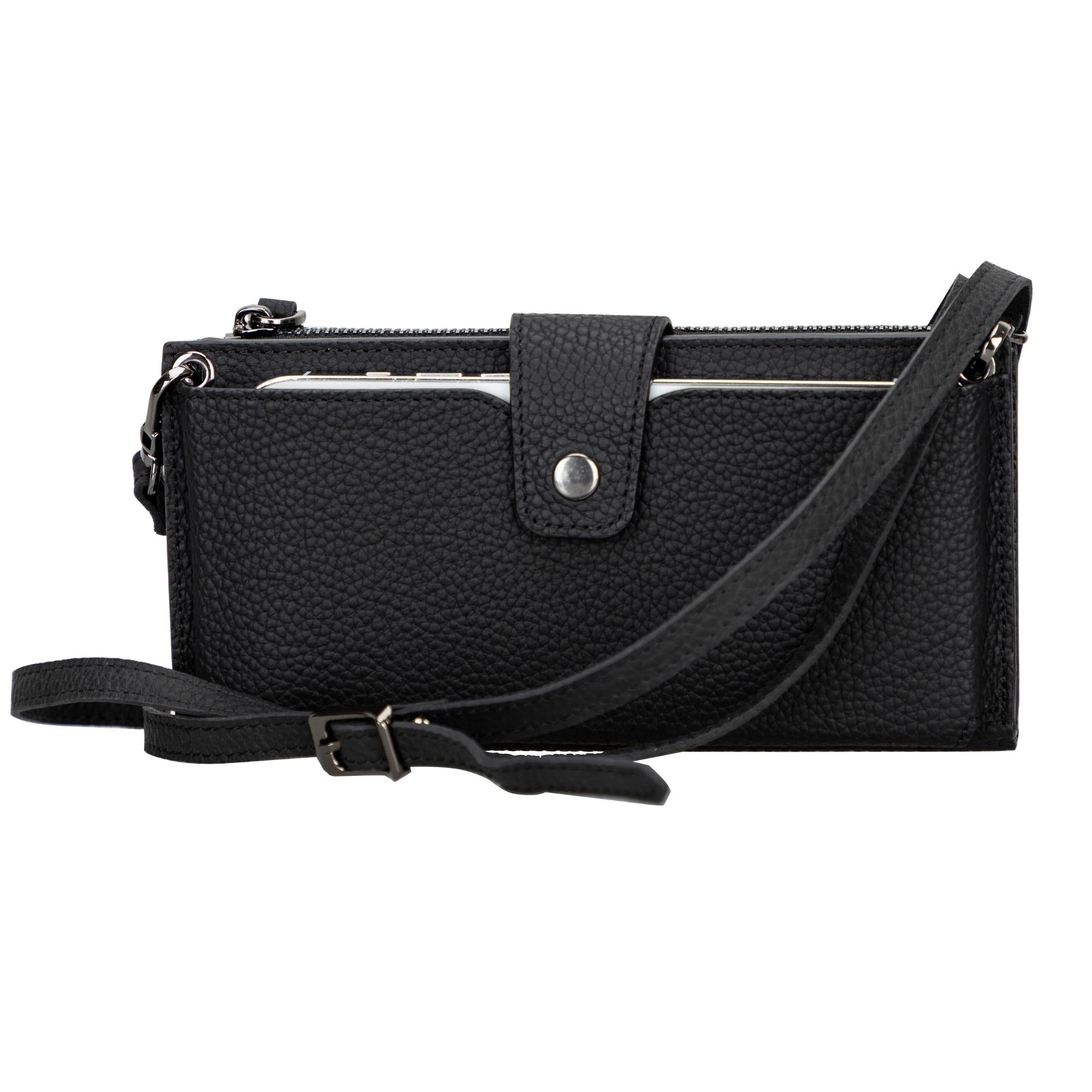 Kaycee Leather Women's Cell Phone Wallet with Strap - Inflight Essentials