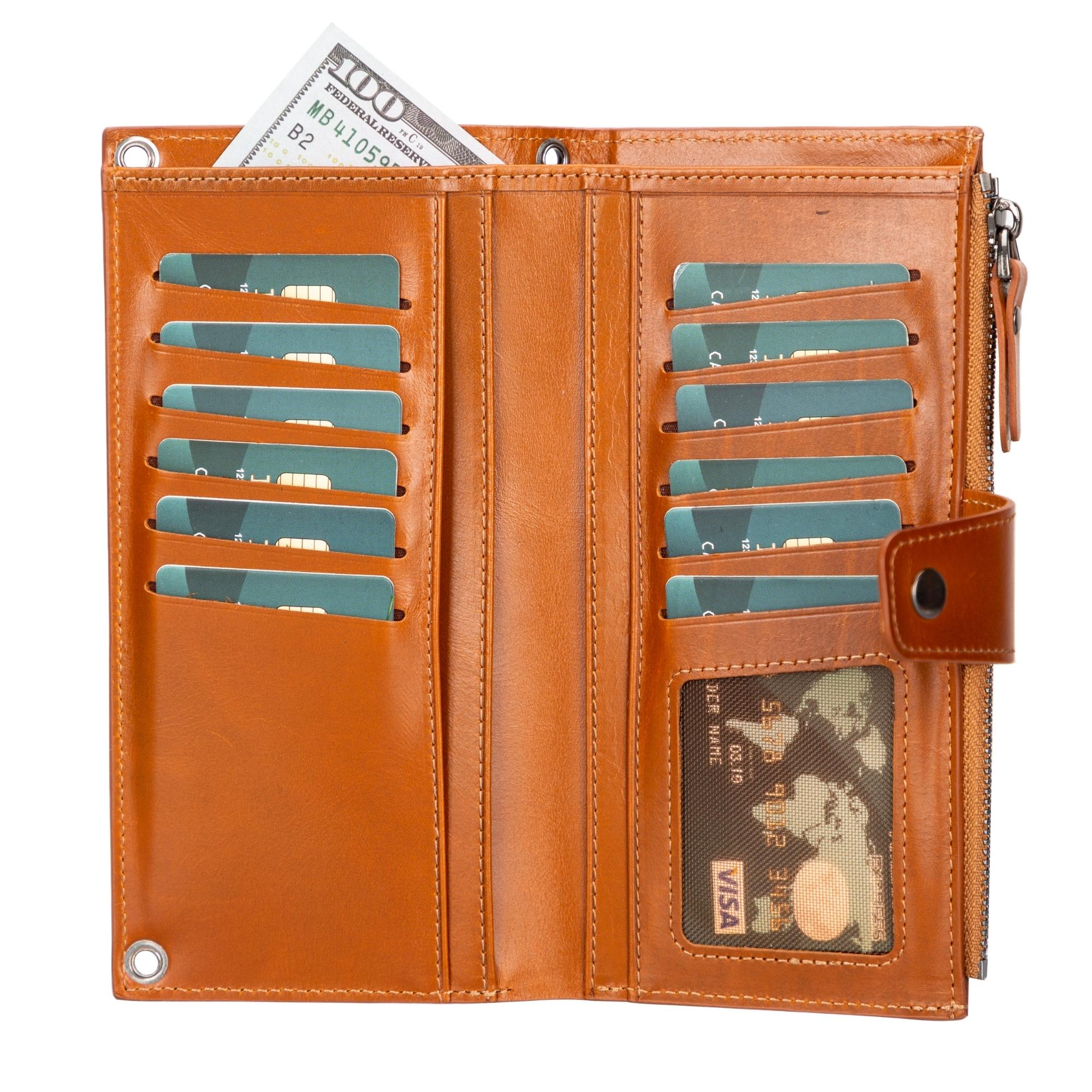 Kaycee Leather Women's Cell Phone Wallet with Strap - Inflight Essentials