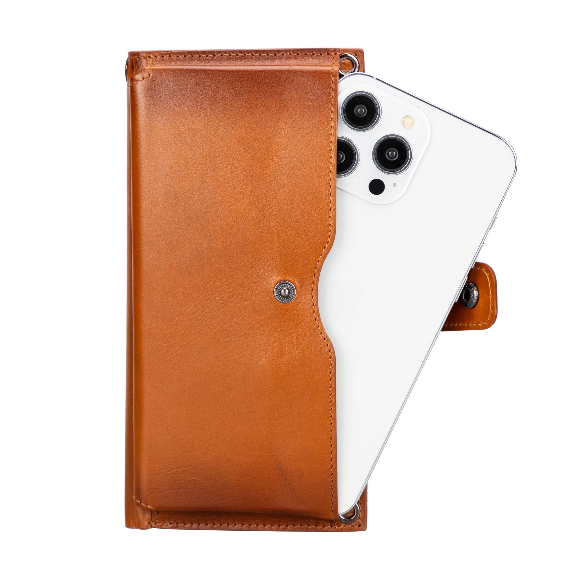 Kaycee Leather Women's Cell Phone Wallet with Strap - Inflight Essentials