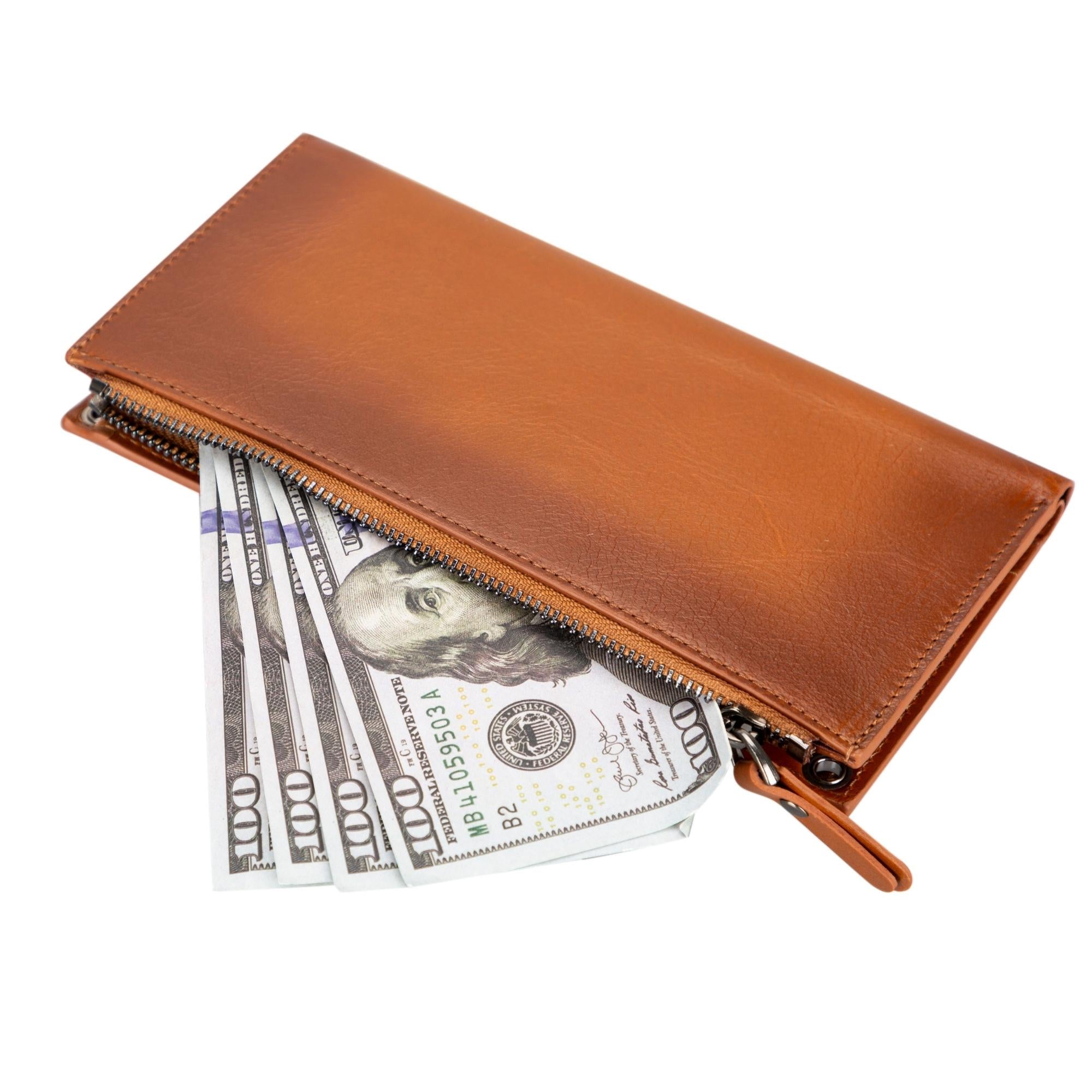 Kaycee Leather Women's Cell Phone Wallet with Strap - Inflight Essentials