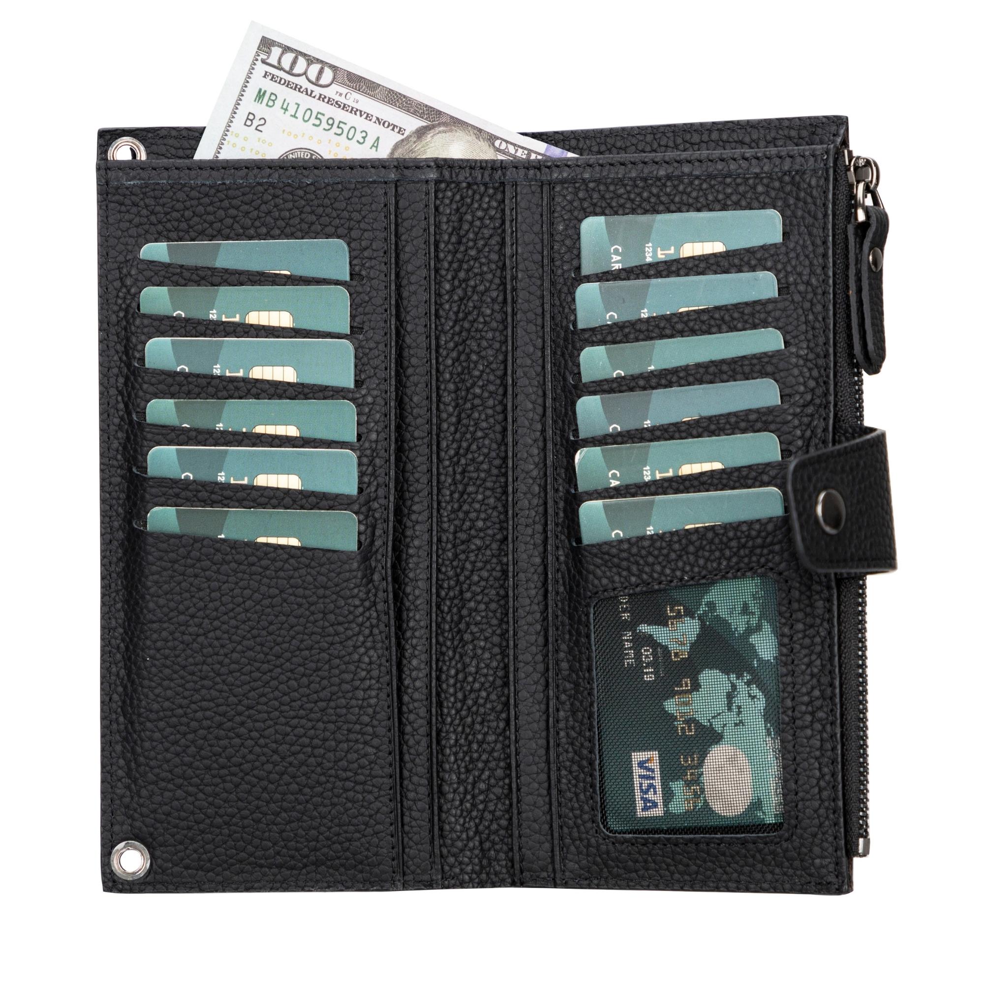 Kaycee Leather Women's Cell Phone Wallet with Strap - Inflight Essentials