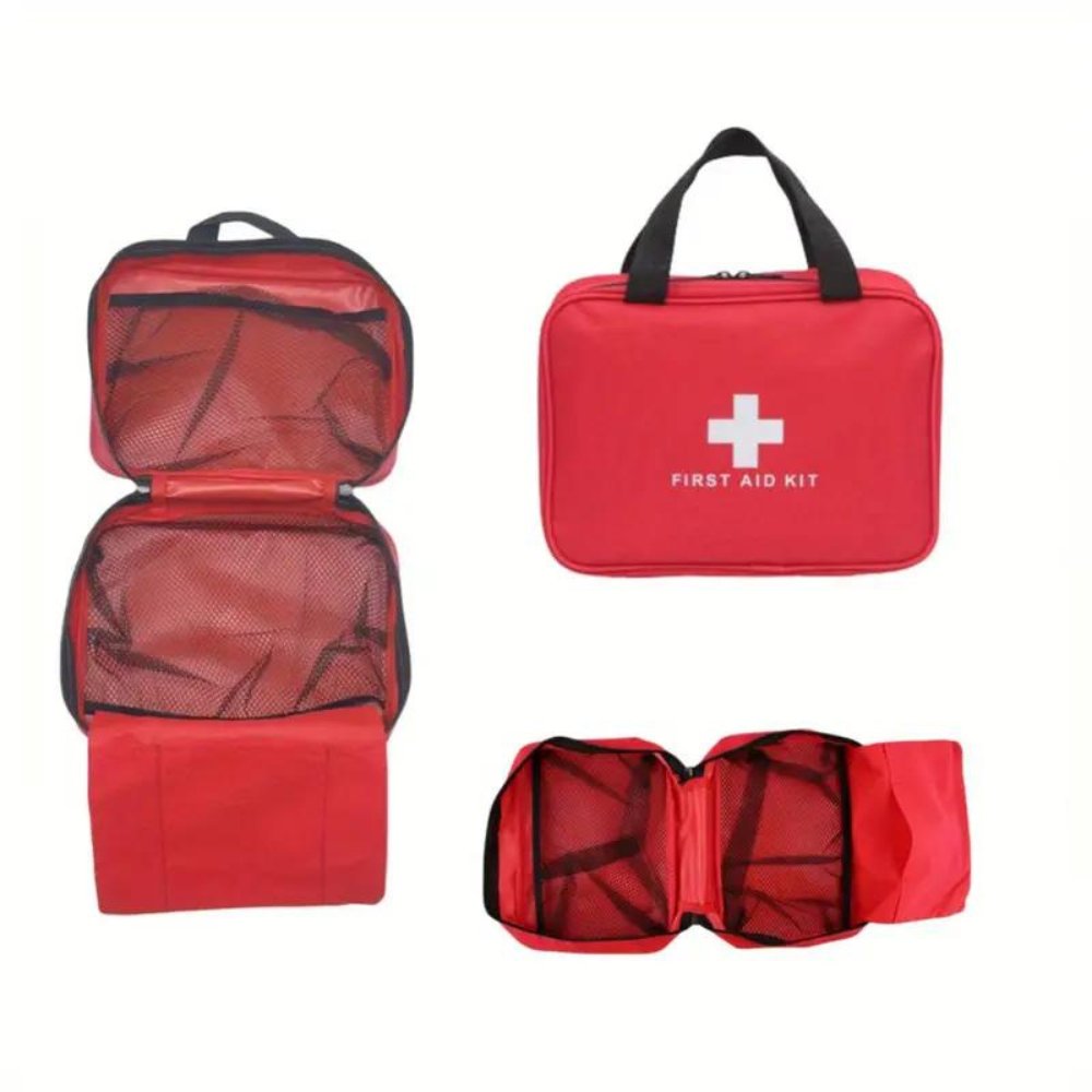173pcs Large First Aid Kit: Portable Bag For Outdoor Hunting, Hiking, Camping And More - Including Emergency Supplies! - Inflight Essentials